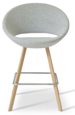 Show details for Crescent Sword Bar Stool crescent_sword_stool _counter _natural_weneer _camira_silver_wool downxxxx