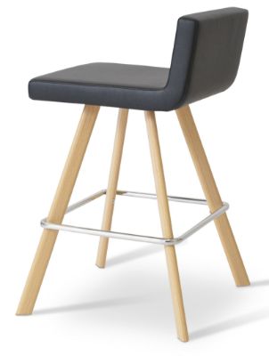 Show details for Dallas Sword Bar Stool dallas_ _counter_ _sword_base natural_weneer_ _black_leathette down