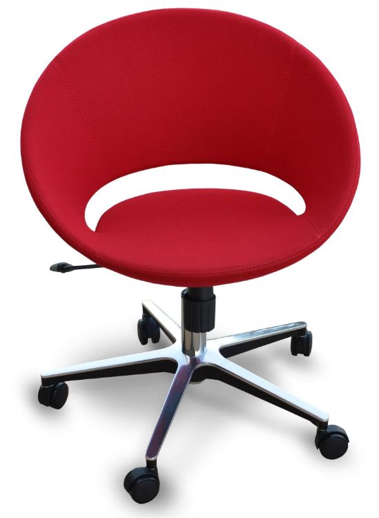 crescent_office_aluminium_base_24 60cm_ankara_wool_pink_ down