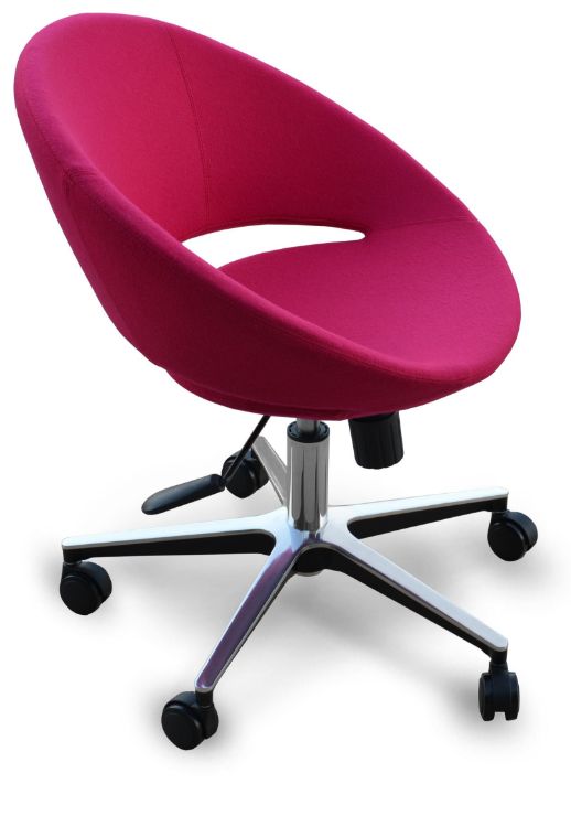 crescent_office_aluminium_base_24 60cm_ankara_wool _red _ down