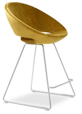 Show details for Crescent Wire Bar Stool crescent_counter_wire _chrome _velvet_gold _3_ down
