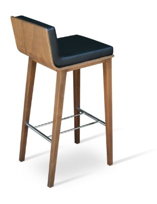 Show details for Dallas Corona Wood Bar Stool corona_bar_wood_dallas_seat black_leatherette _2_