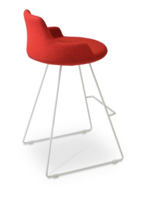 Show details for Dervish Wire Bars Stool  dervish _wire_bar _white_color camira_red_tweed _cuz63 _13_ down