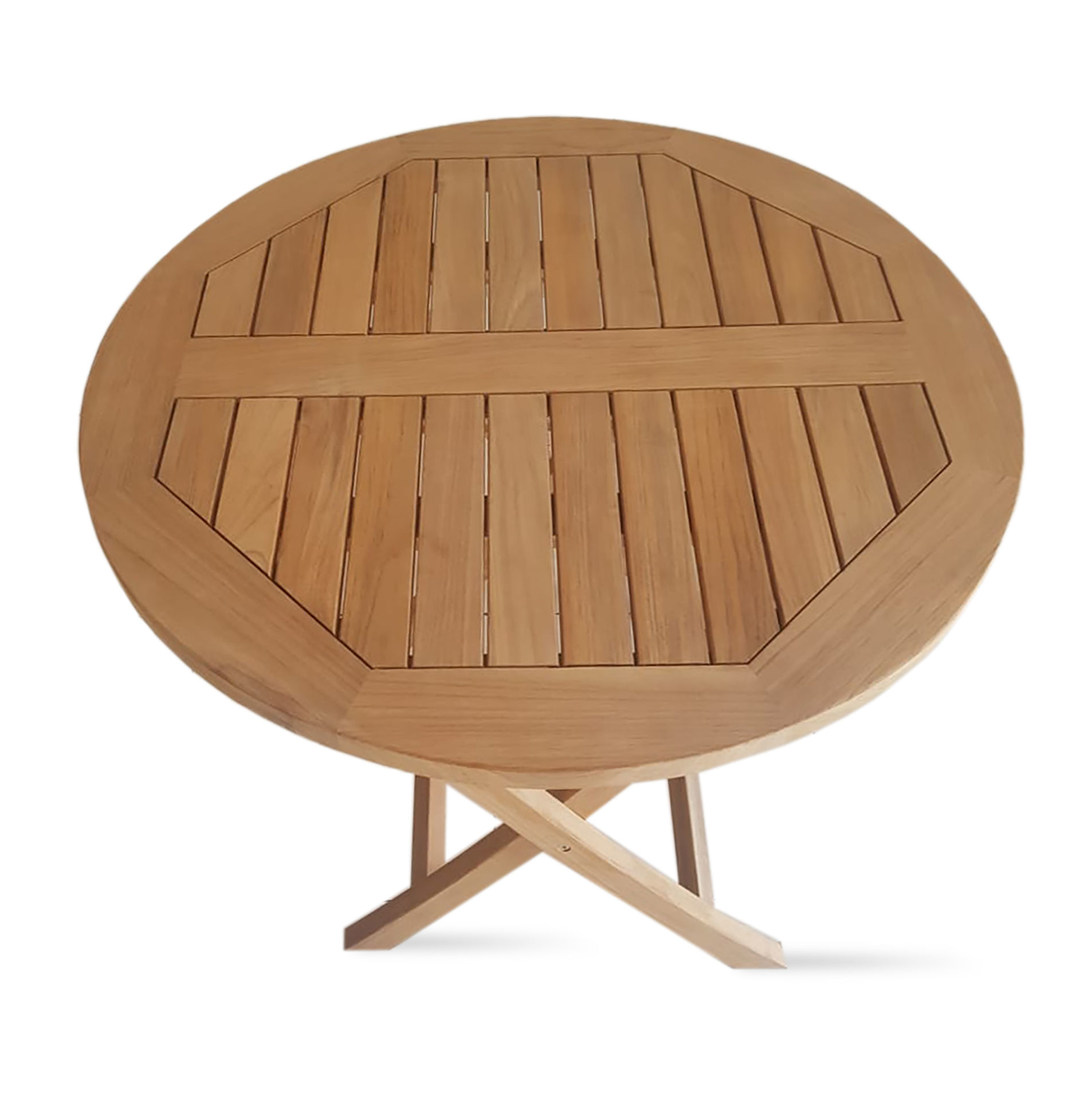 Pamela Teak Folding Round Dining Table Modern Luxury Furniture Store